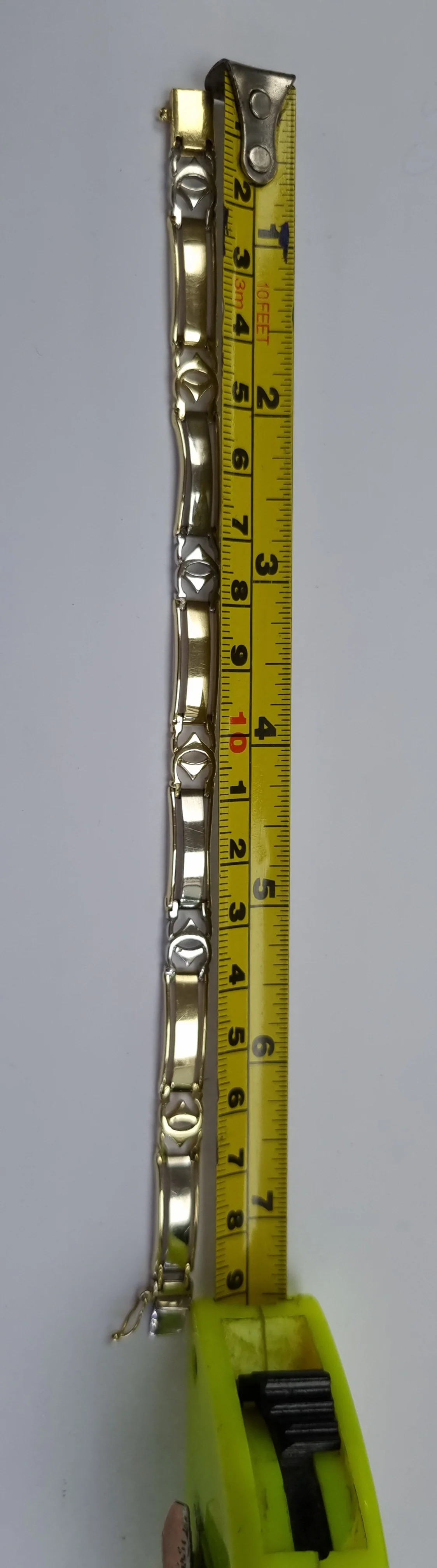 14ct White/Yellow Gold Bracelet 7.5" - Image 4