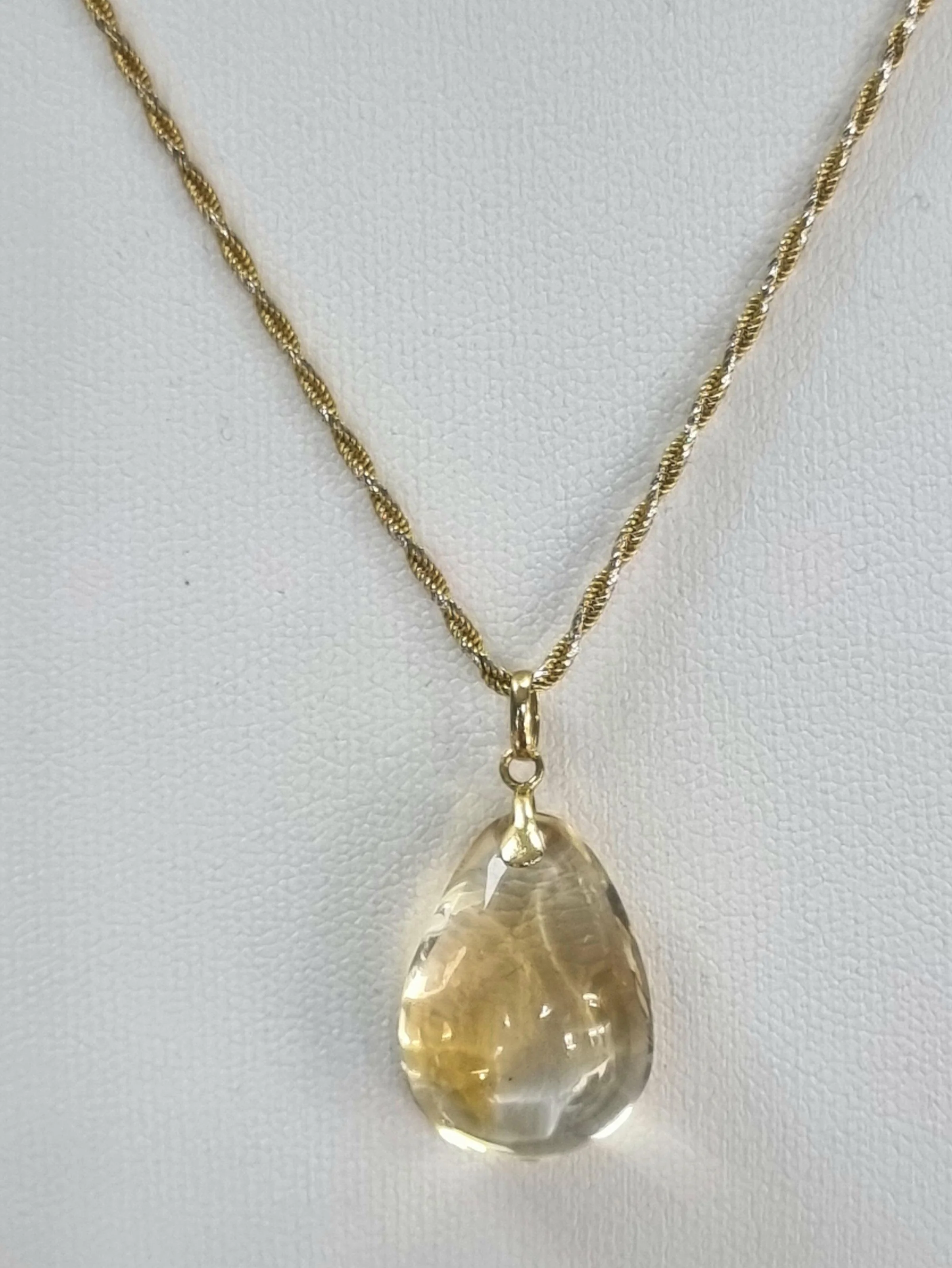 18ct Gold Necklace with Citrine Pendant - Image 2
