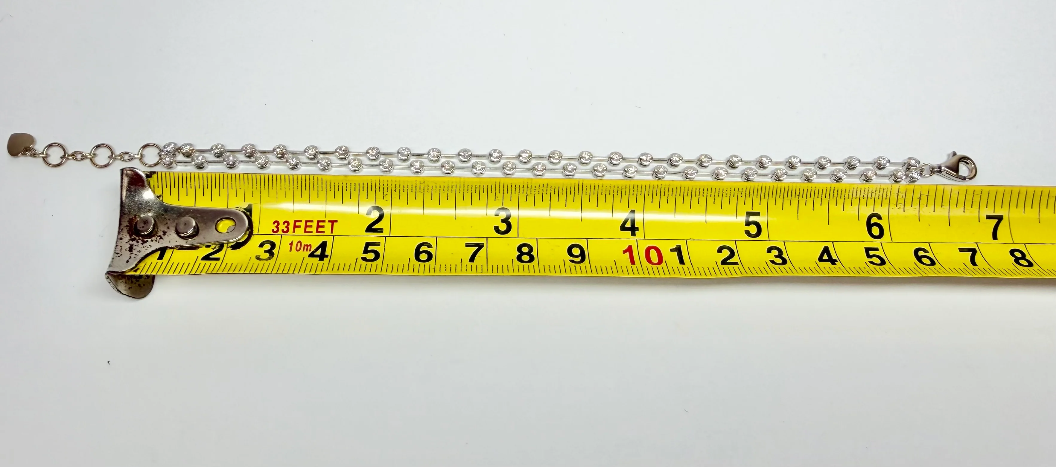 18ct white gold and diamond bracelet 7" - Image 3