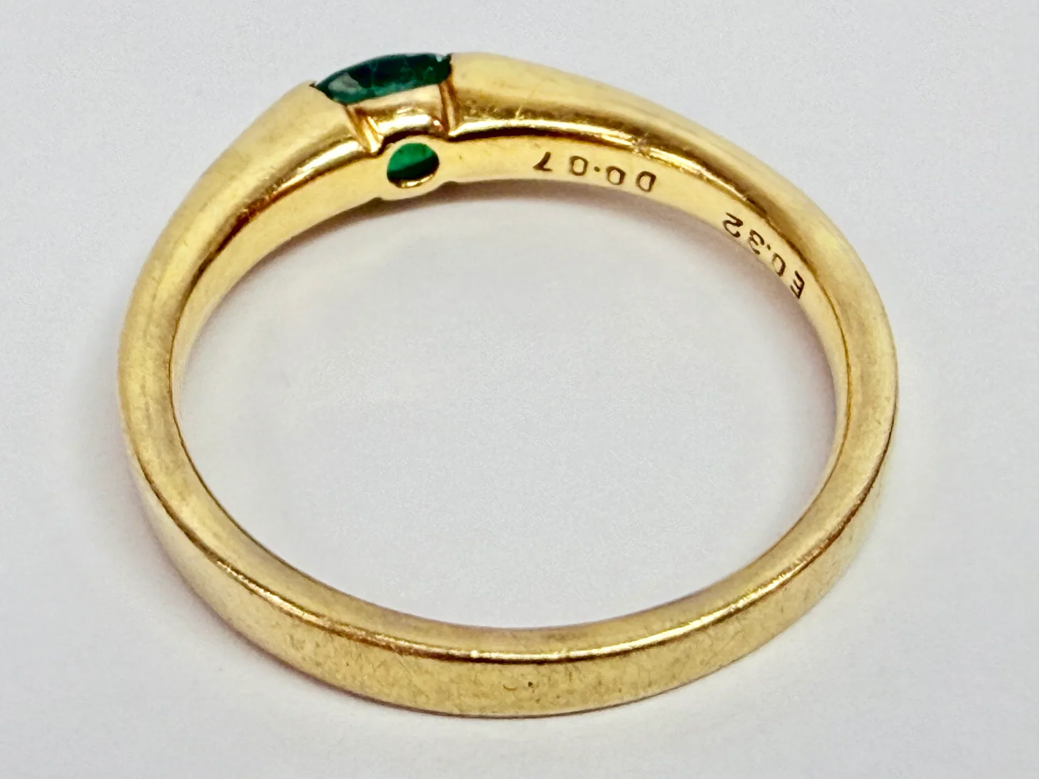 18ct yellow gold green & diamond K 1/2 - Image 3