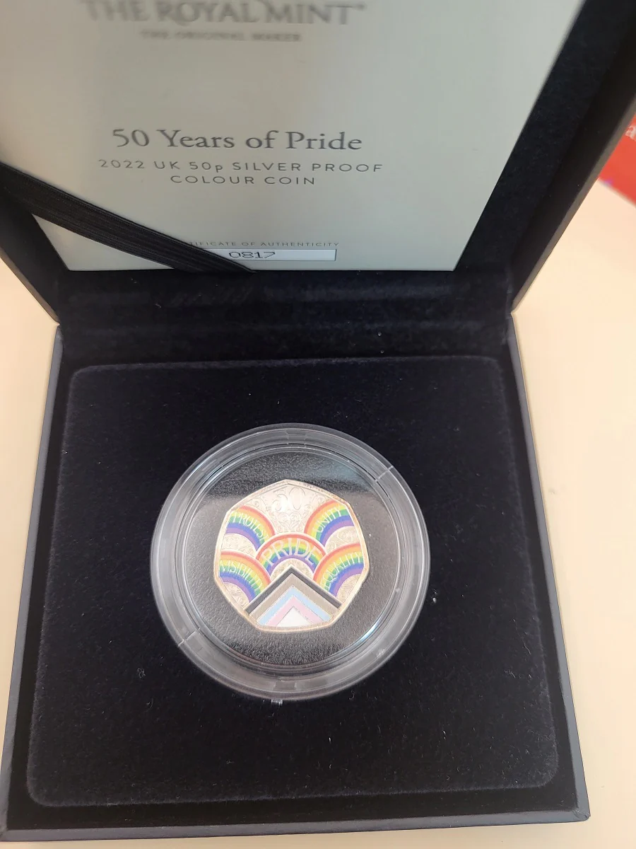 50 Years Of Pride - 2022 UK 50p Silver Proof Colour Coin - Number 0817 - Image 2