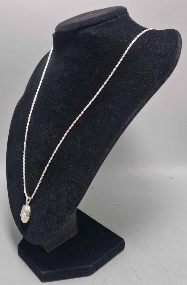 9.4G SMALL LOCKET CHAIN 925 Silver 24" - Image 2