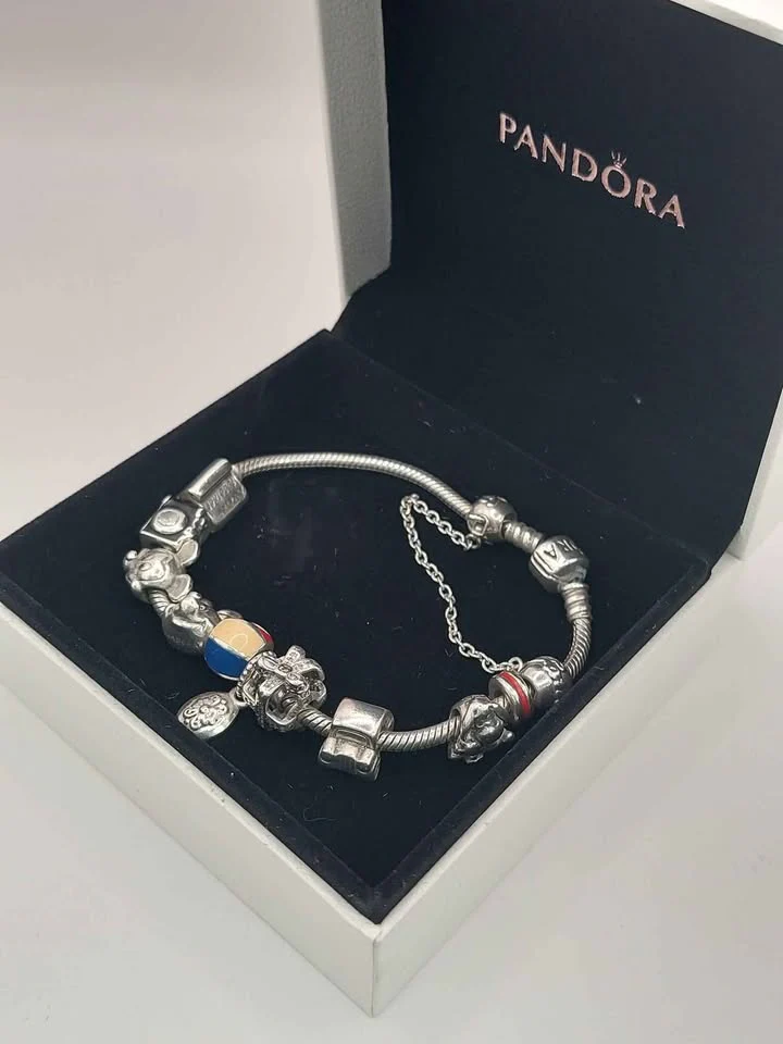 (925 ALE Hallmarked&Tested), Pandora Bracelet With 11 Charms