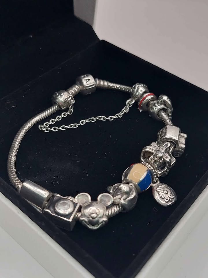 (925 ALE Hallmarked&Tested), Pandora Bracelet With 11 Charms - Image 3
