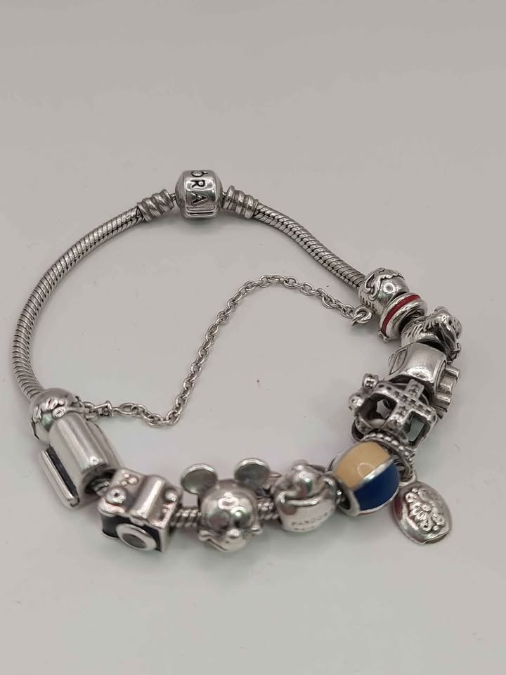 (925 ALE Hallmarked&Tested), Pandora Bracelet With 11 Charms - Image 4