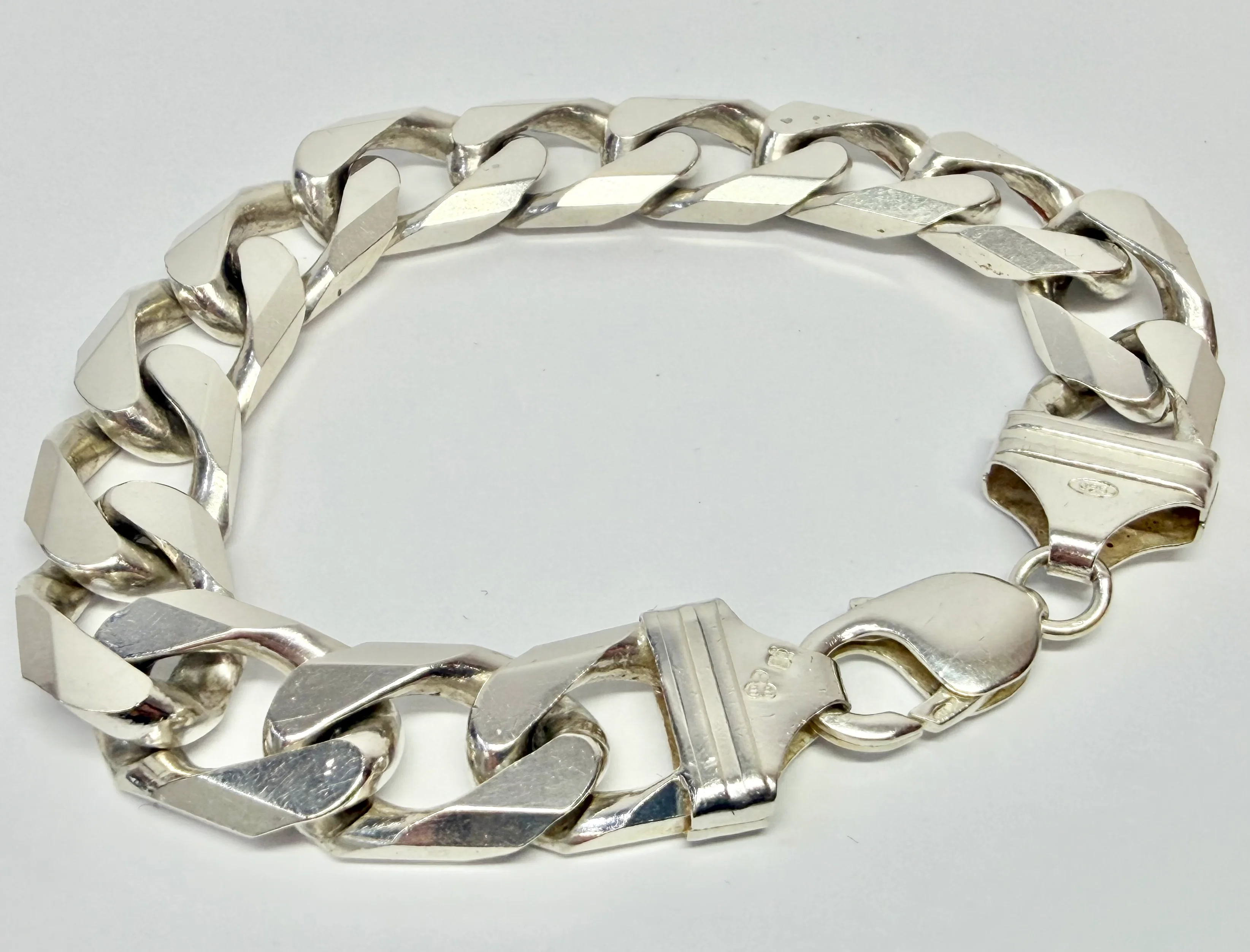 925 Silver Curb Bracelet 8"