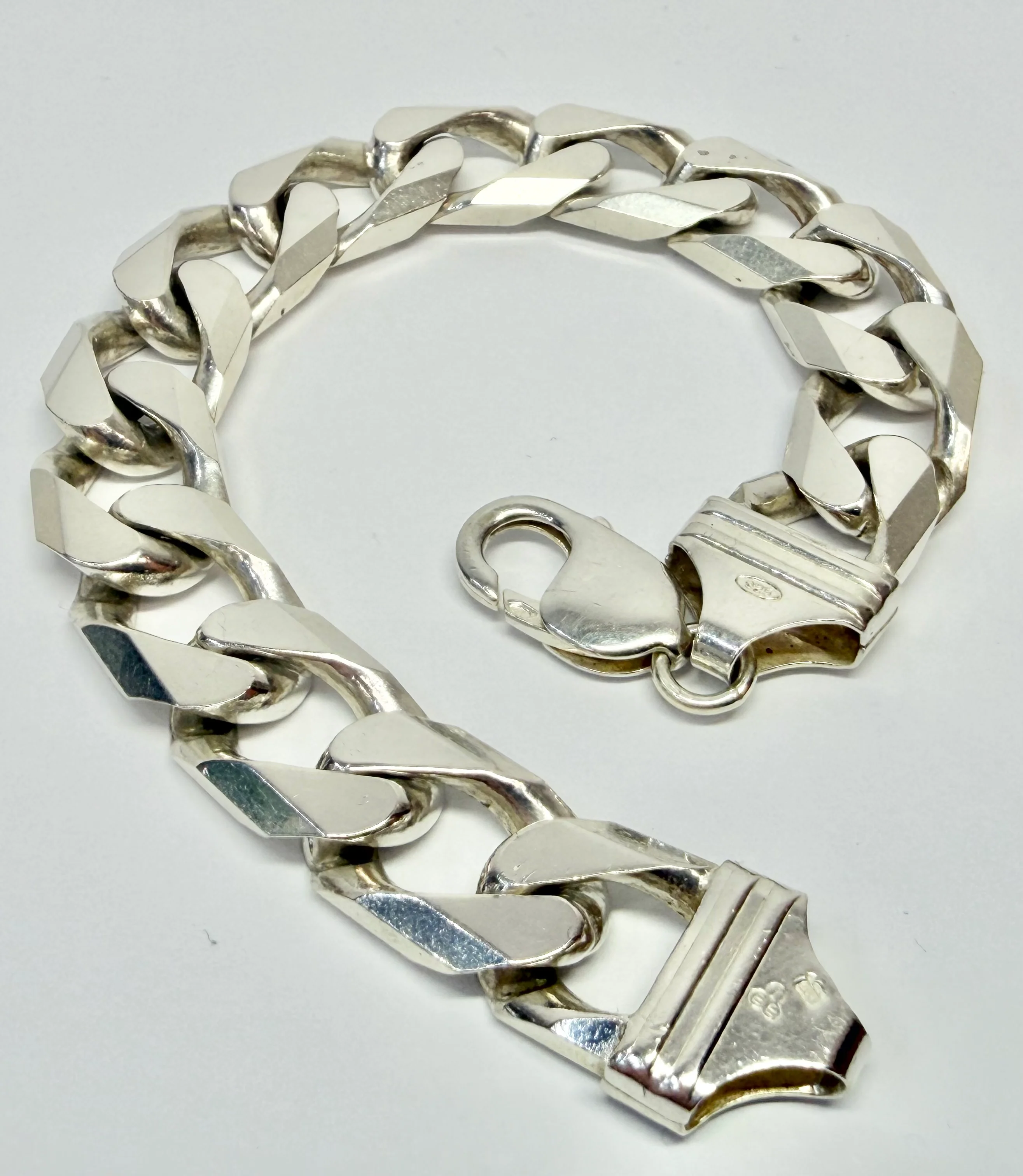 925 Silver Curb Bracelet 8" - Image 2