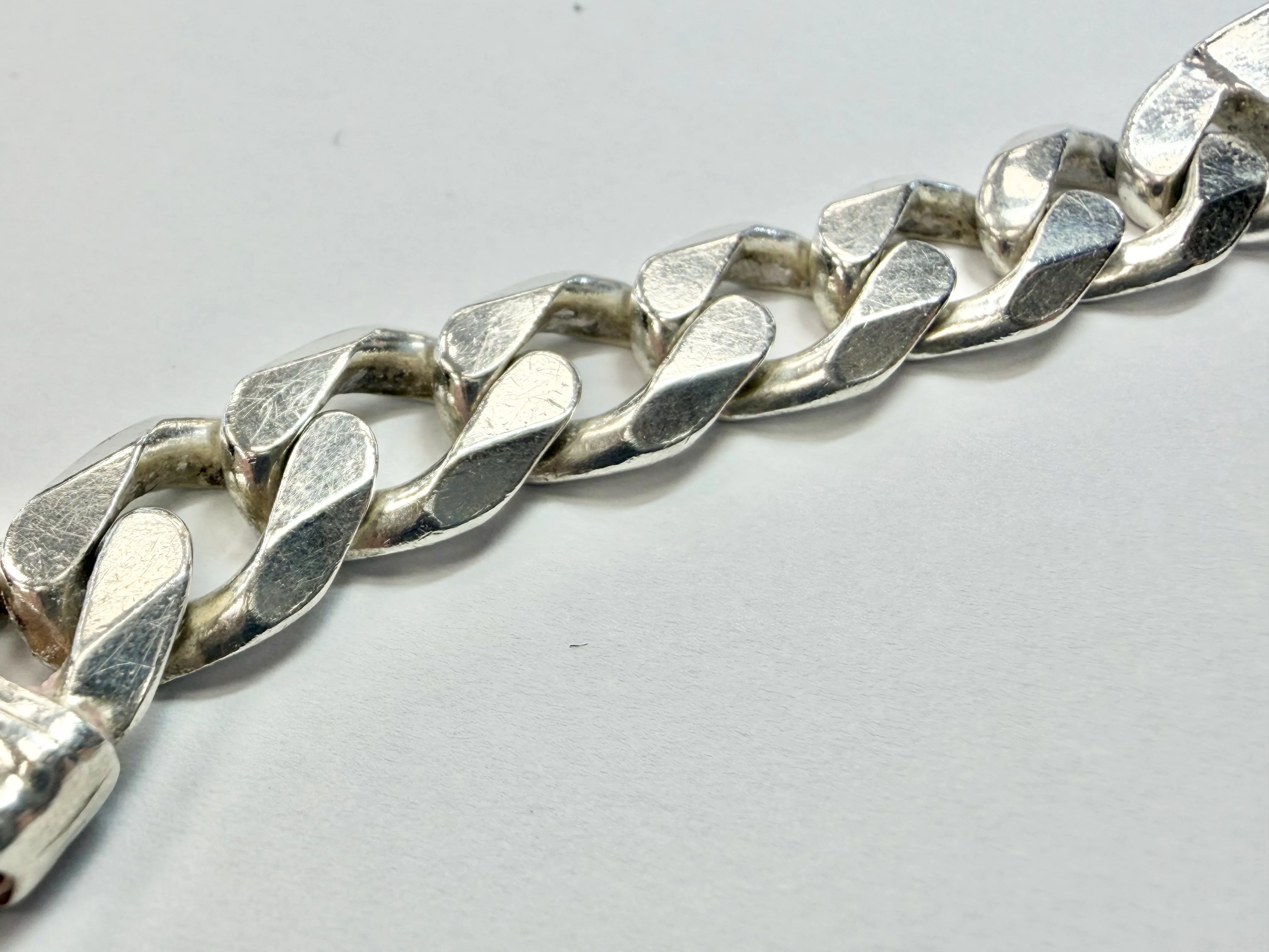 925 Silver Curb I.D Bracelet 9" - Image 4