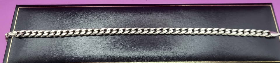 925 Silver Curb Link Bracelet - 16.2G - 9"