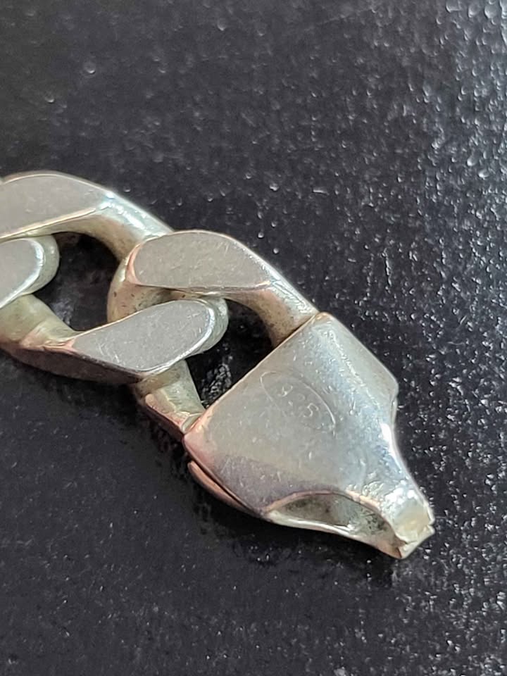 925 Silver Curb Link Bracelet - 9" - 17.79g - Image 3