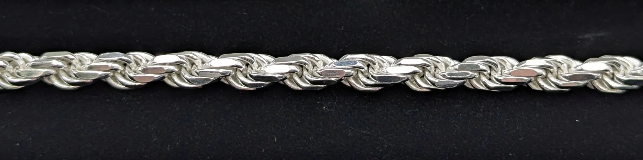 925 Silver Hallmarked, diamond-cut rope Style With Lobster Clasp, 8", 22.5g, !!BRAND NEW!! - Image 4
