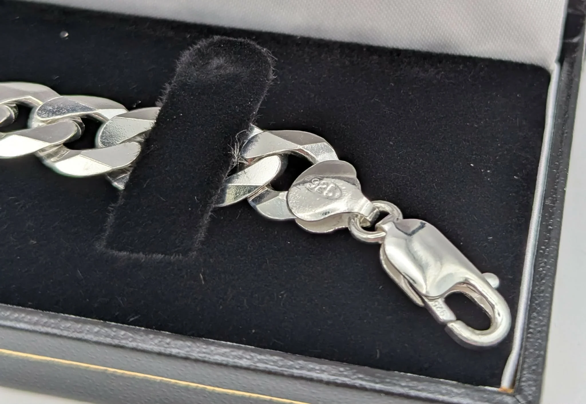 925 Silver Hallmarked, Heavy Curbed Bracelet with Lobster Lock, 8", 20.9g, *!BRAND NEW!* - Image 2