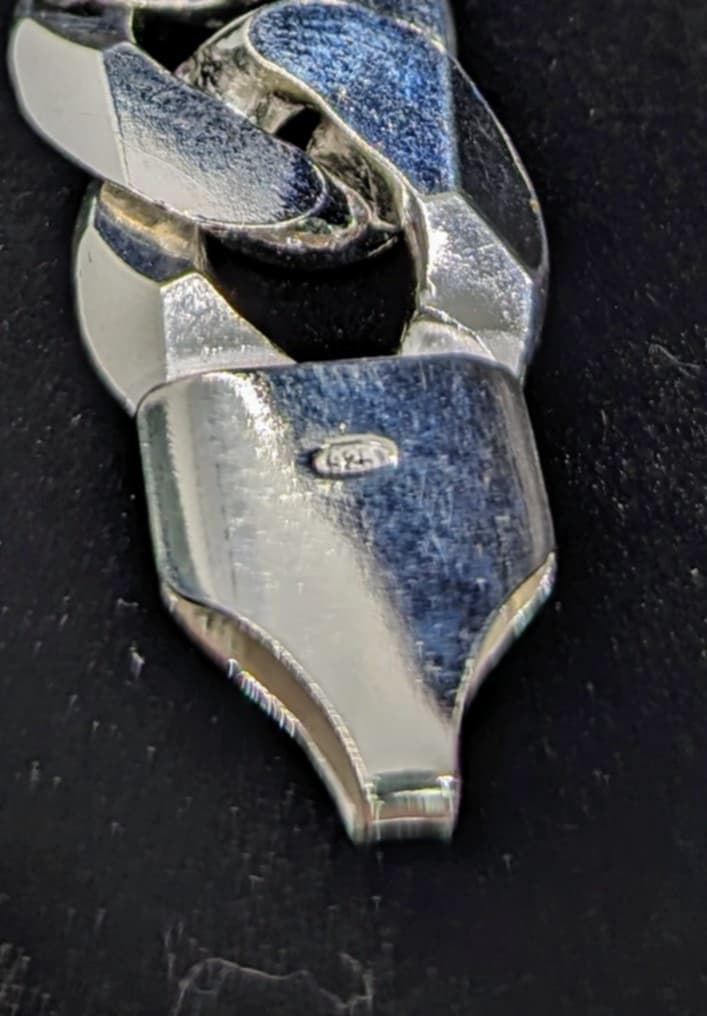 925 SILVER HALLMARKED, THICK CURBED CHAIN, 8", 45.8G *BRAND NEW*