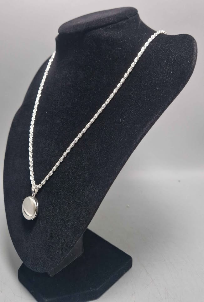925 Silver Round Locket Chain, 20.4G 24" - Image 2