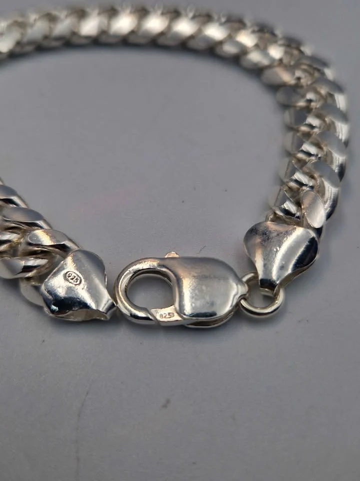 925 Sterling Silver 12mm Wide Curb Bracelet - 8" Long - 51.9 Grams **BRAND NEW** - Image 3