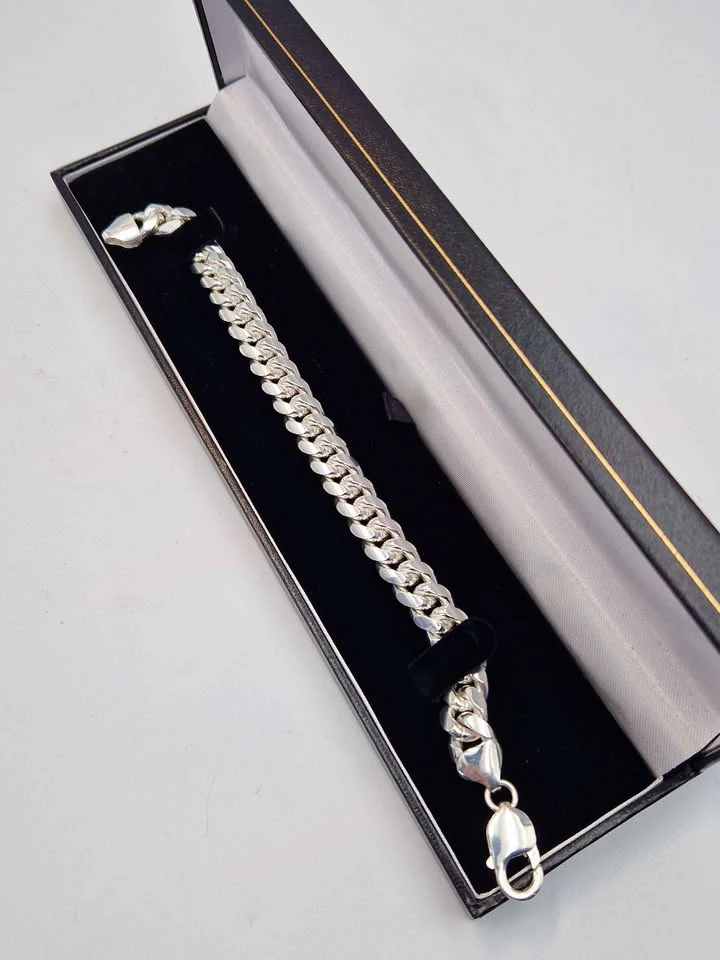 925 Sterling Silver 12mm Wide Curb Bracelet - 8" Long - 51.9 Grams **BRAND NEW** - Image 4