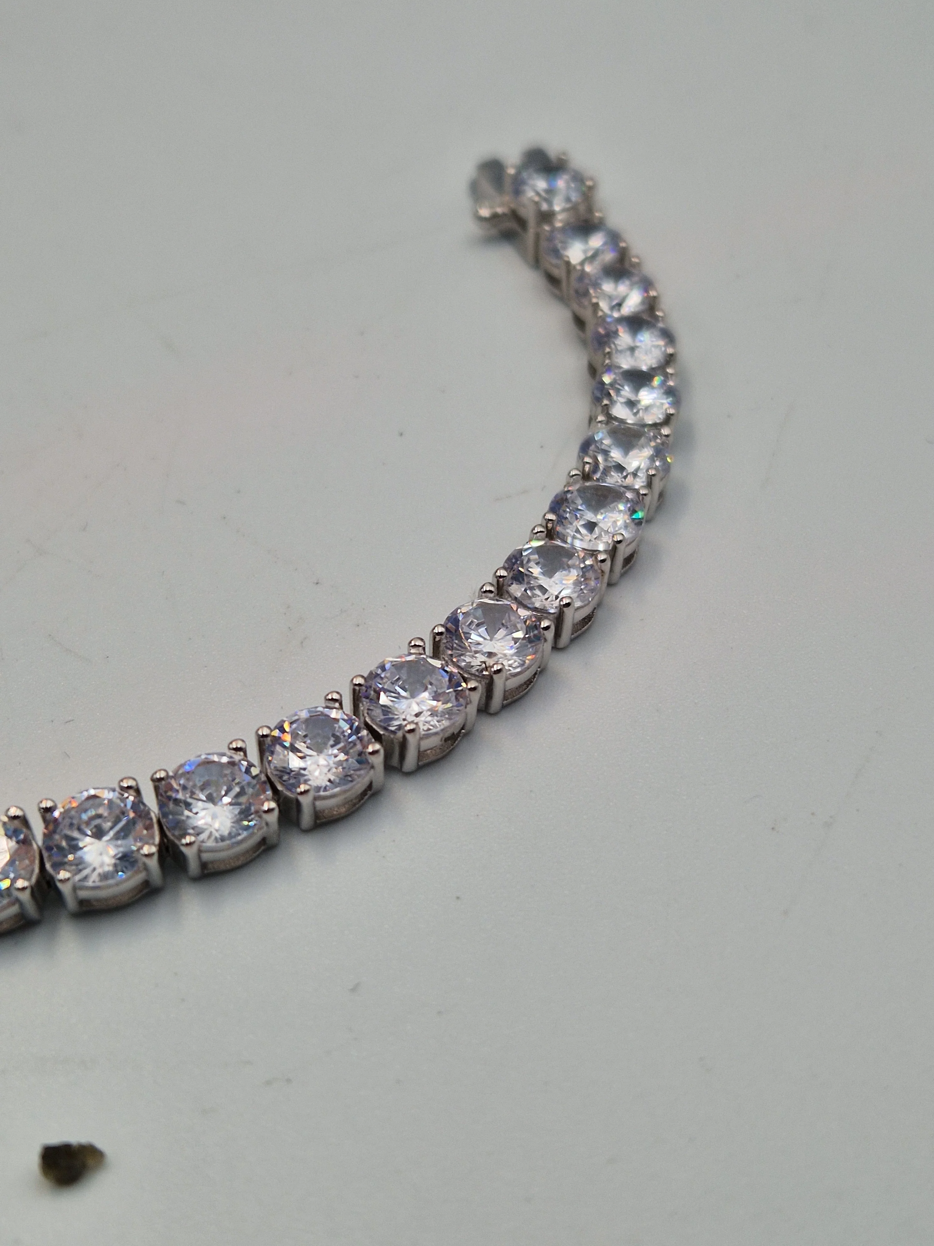 925 Sterling Silver Cubic Zirconia Bracelet - 6mm Wide - 8" Long - 21.4 Grams **BRAND NEW** - Image 2