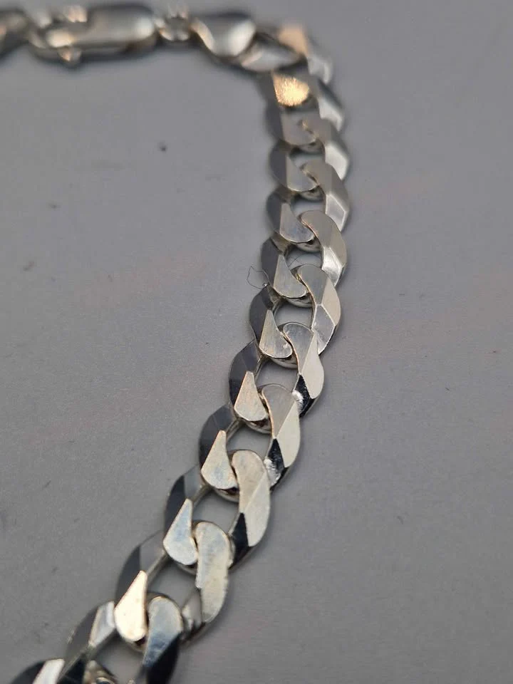 925 Sterling Silver Curb Bracelet - 9" Long - 14.80 Grams - 7mm Wide **BRAND NEW** - Image 3