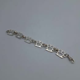 925 Sterling Silver Knuckle Duster Link Bracelet – 9" Long – 27.94 Grams – Albert Clasp **BRAND NEW** - Image 2