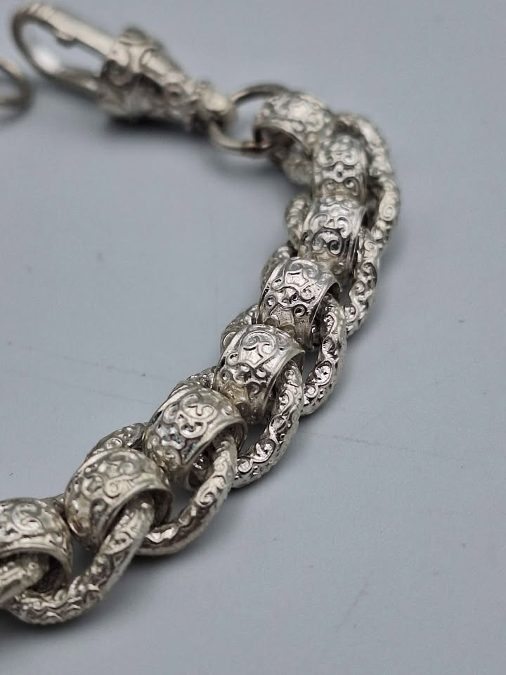 925 Sterling Silver Roller-Ball Bracelet - 8" Long - 36.66 Grams **BRAND NEW** - Image 2