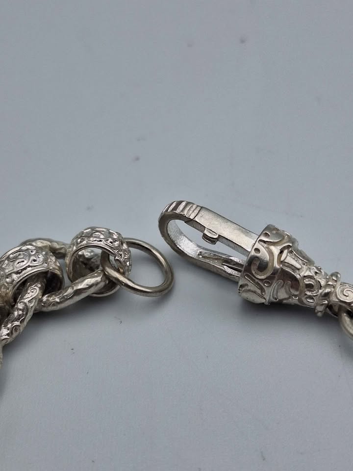 925 Sterling Silver Roller-Ball Bracelet - 8" Long - 36.66 Grams **BRAND NEW** - Image 3