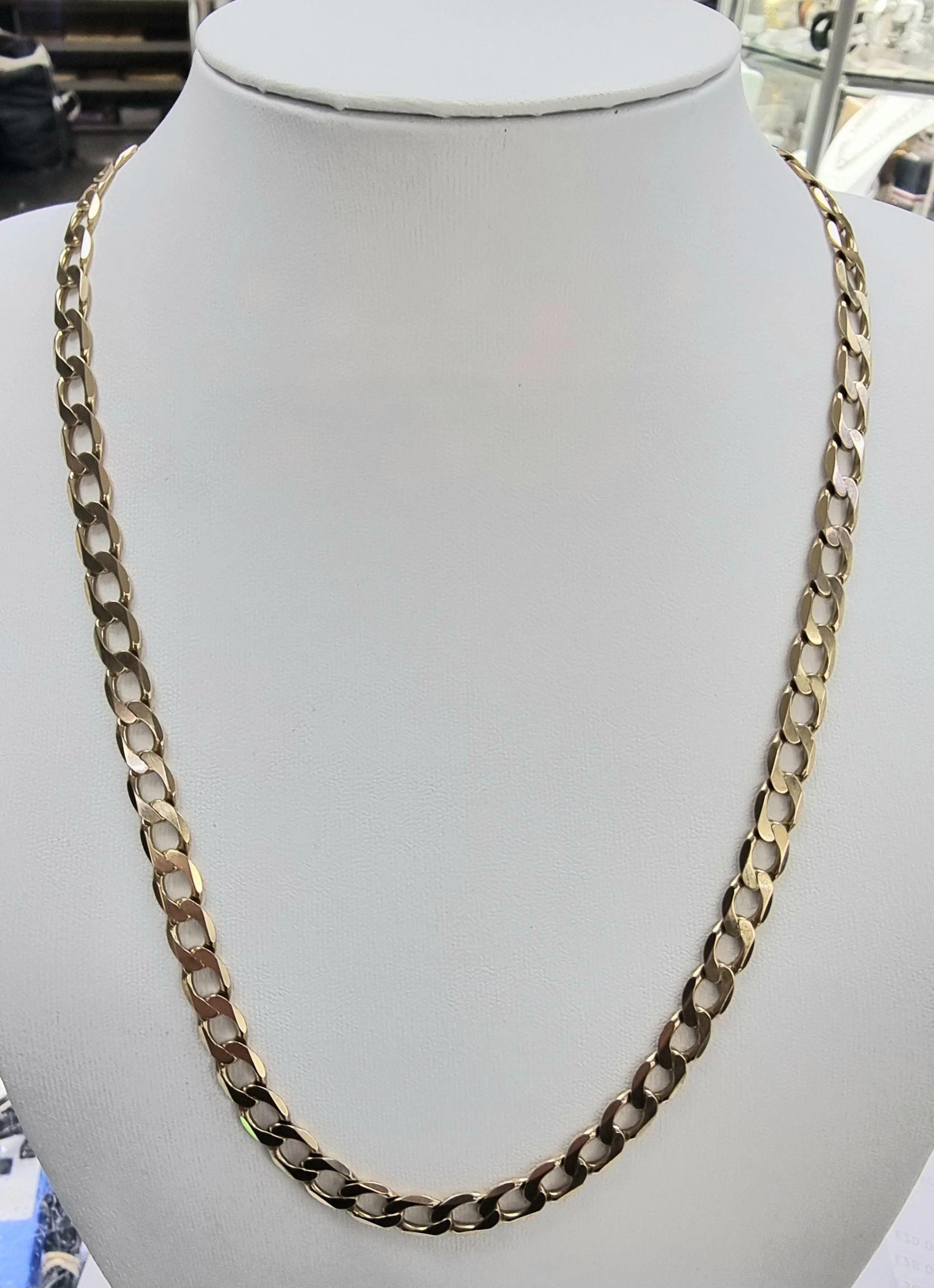 9ct Gold Curb Chain 21"