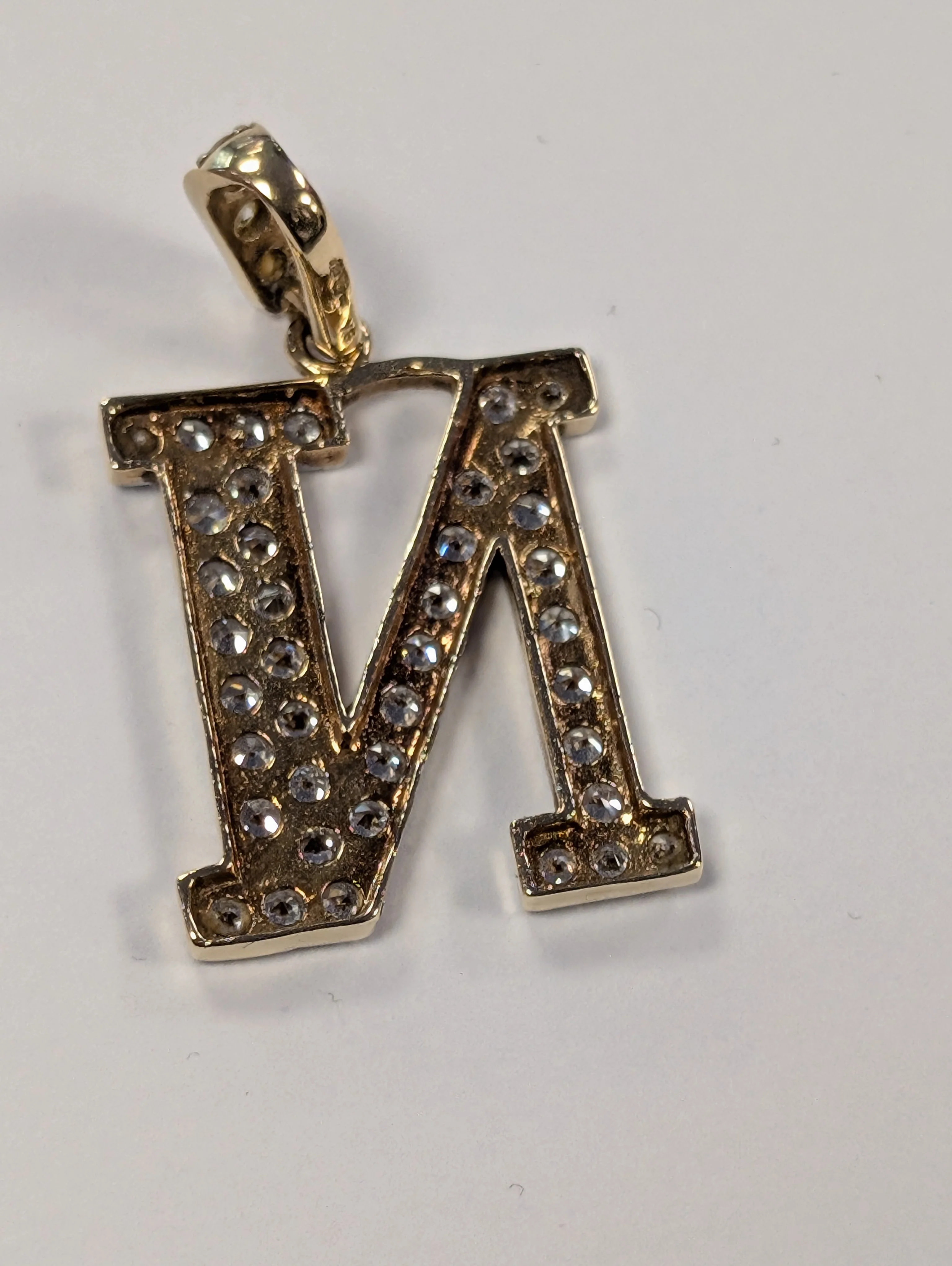 9ct Gold Letter N Pendant - Image 2