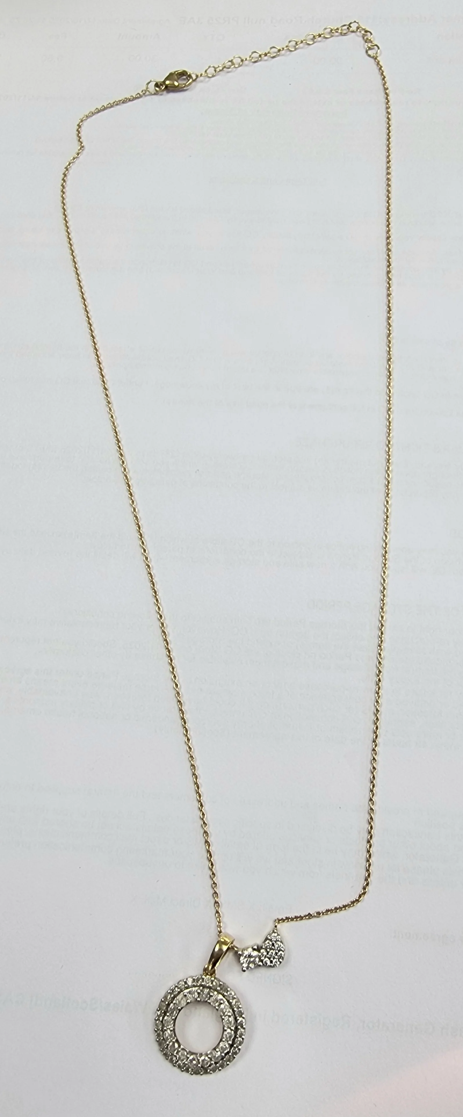 9ct gold necklace moissanite pendants 16-18" - Image 2