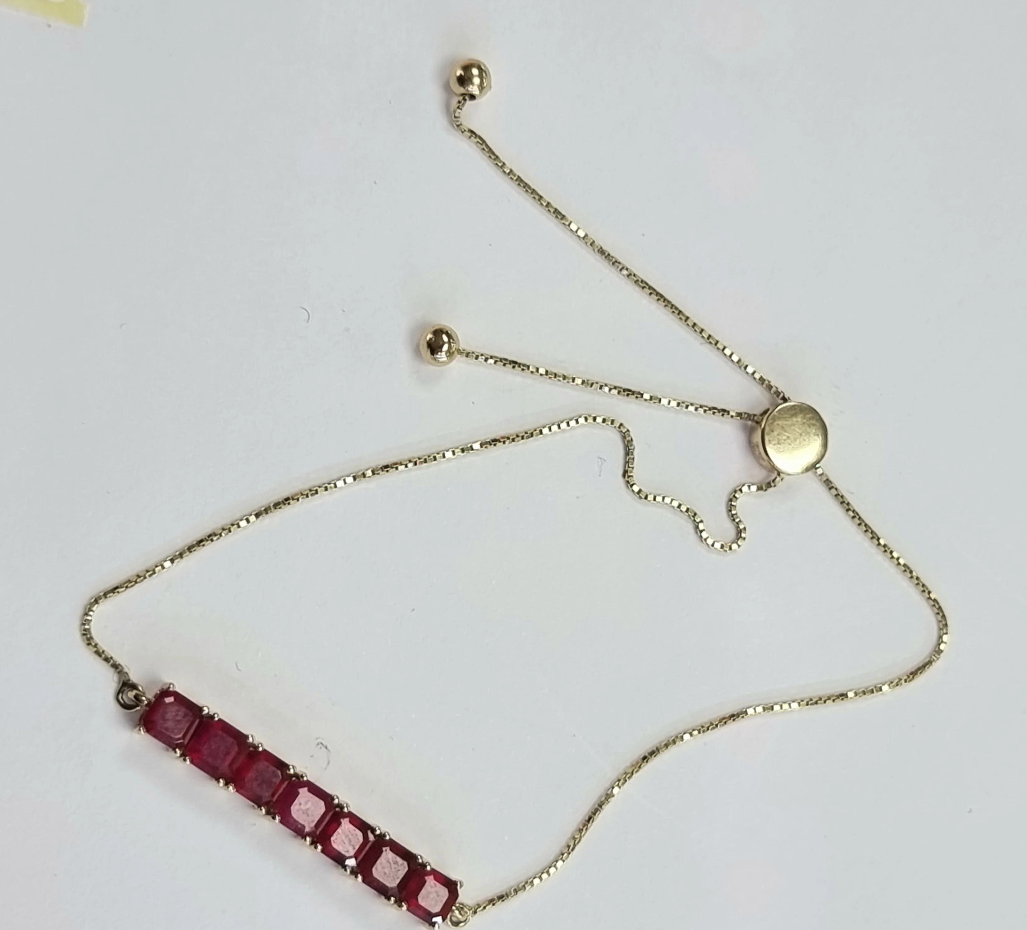9ct Gold Ruby Tennis Bracelet - Image 2