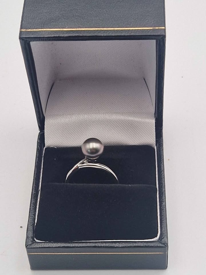 9ct White Gold Pearl Solitaire Ring - Size O - 2.33 Grams - Image 4