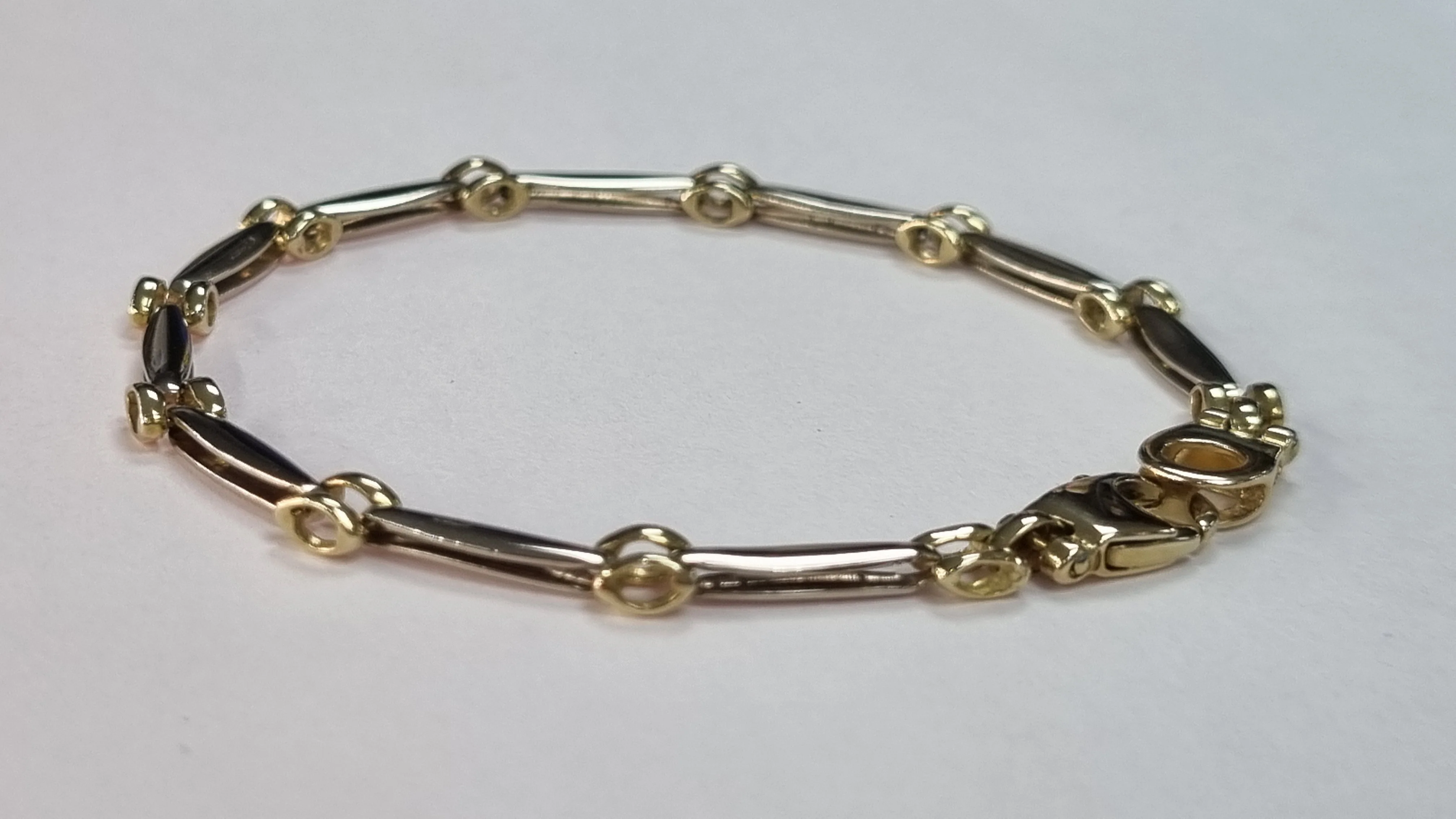 9ct White & Yellow Gold Bracelet 7.5"