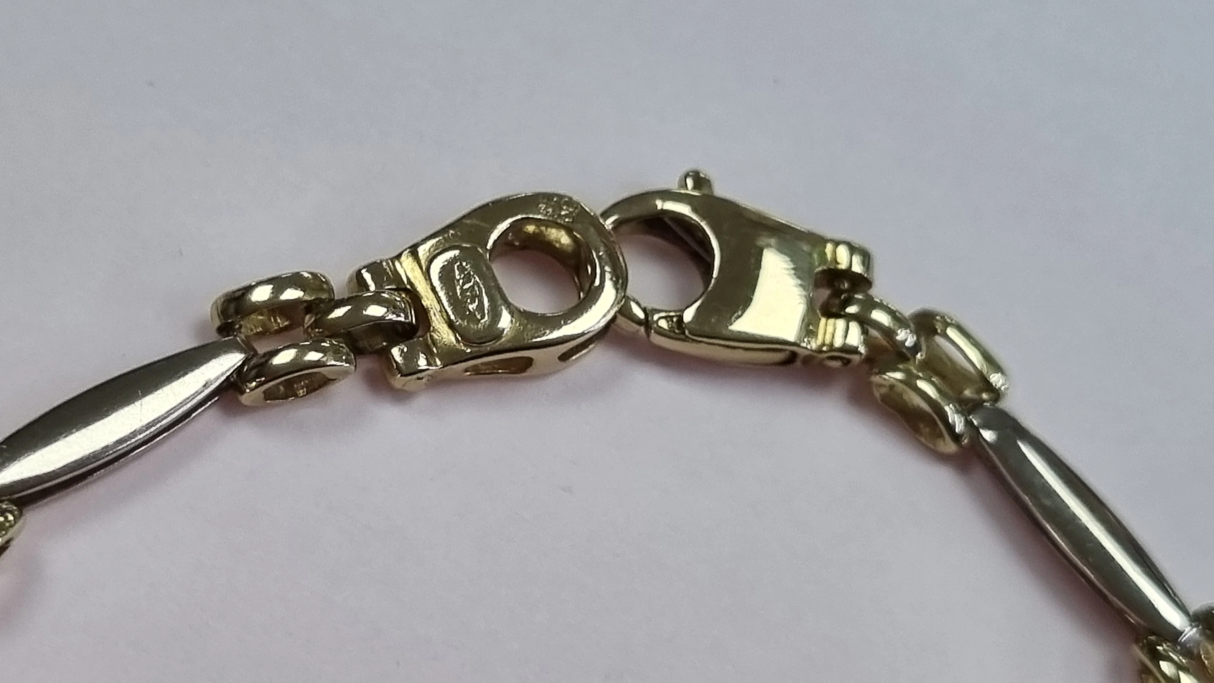 9ct White & Yellow Gold Bracelet 7.5" - Image 2
