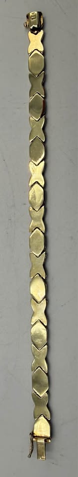 9CT XOXO STYLE BRACELET, 9.2G, YELLOW GOLD, 7” - Image 3