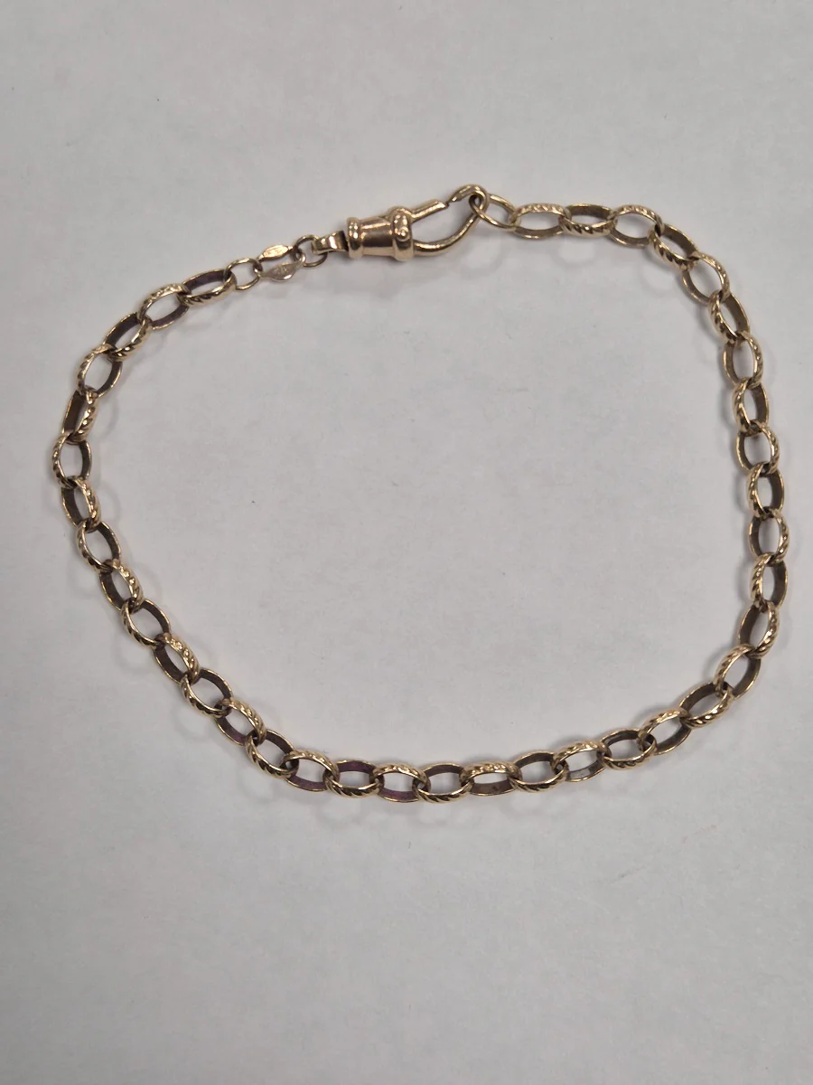 9ct Yellow Gold Belcher Bracelet - 5.93G - 9". Hallmarked - Image 3