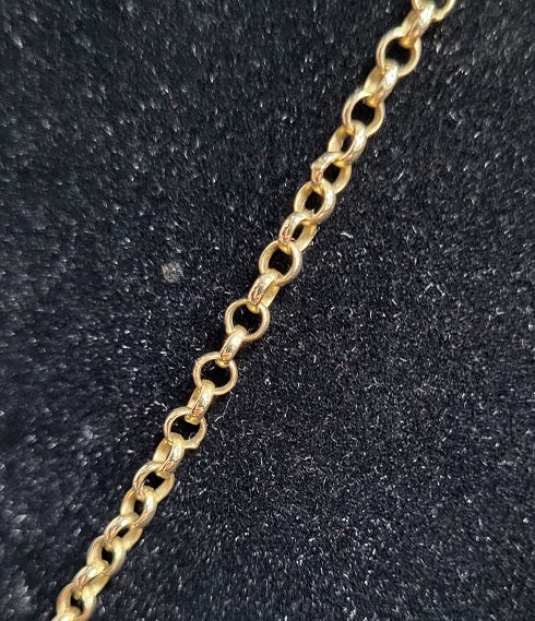 9ct yellow gold Loop Link chain With Tassel - 10.14G - 20 - 24" - Hallmarked - Image 3