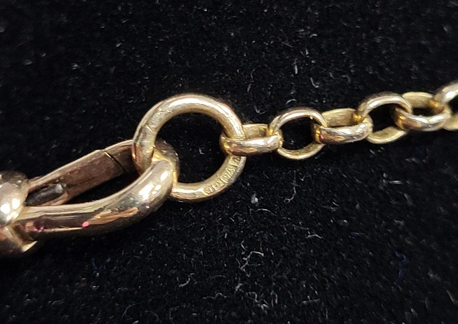 9ct yellow gold Loop Link chain With Tassel - 10.14G - 20 - 24" - Hallmarked - Image 4