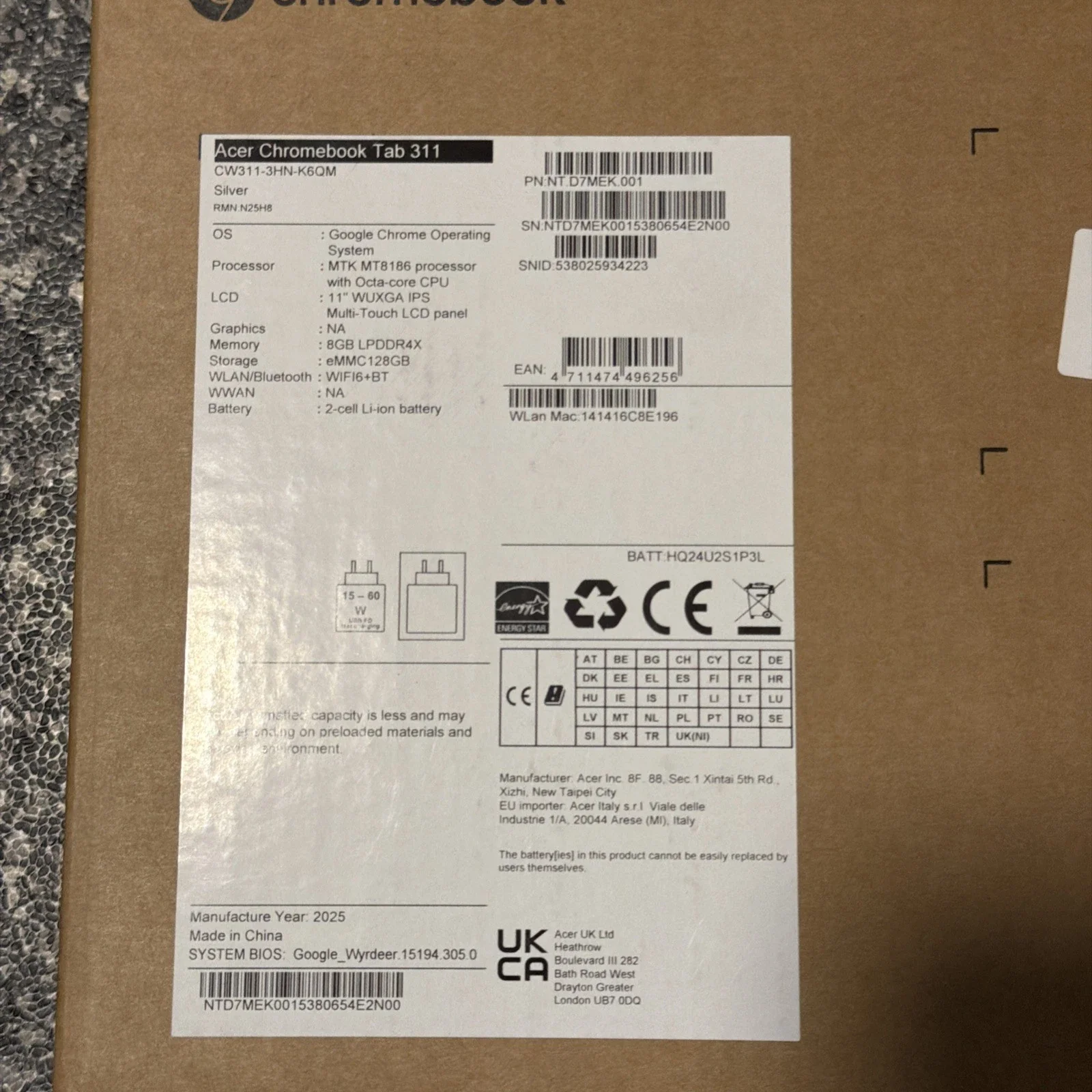 ACER 311 11" Chromebook Tab MediaTek Kompanio 520 128 GB eMMC Silver - Chesterfield - Image 3