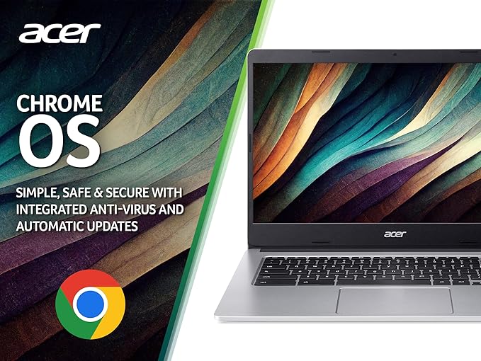acer Chromebook 314 CB314-2H Laptop - MTK MT8183, 4GB, 64GB eMMC, Integrated Graphics, 14-inch HD, Google Chrome OS, Silver - Image 2