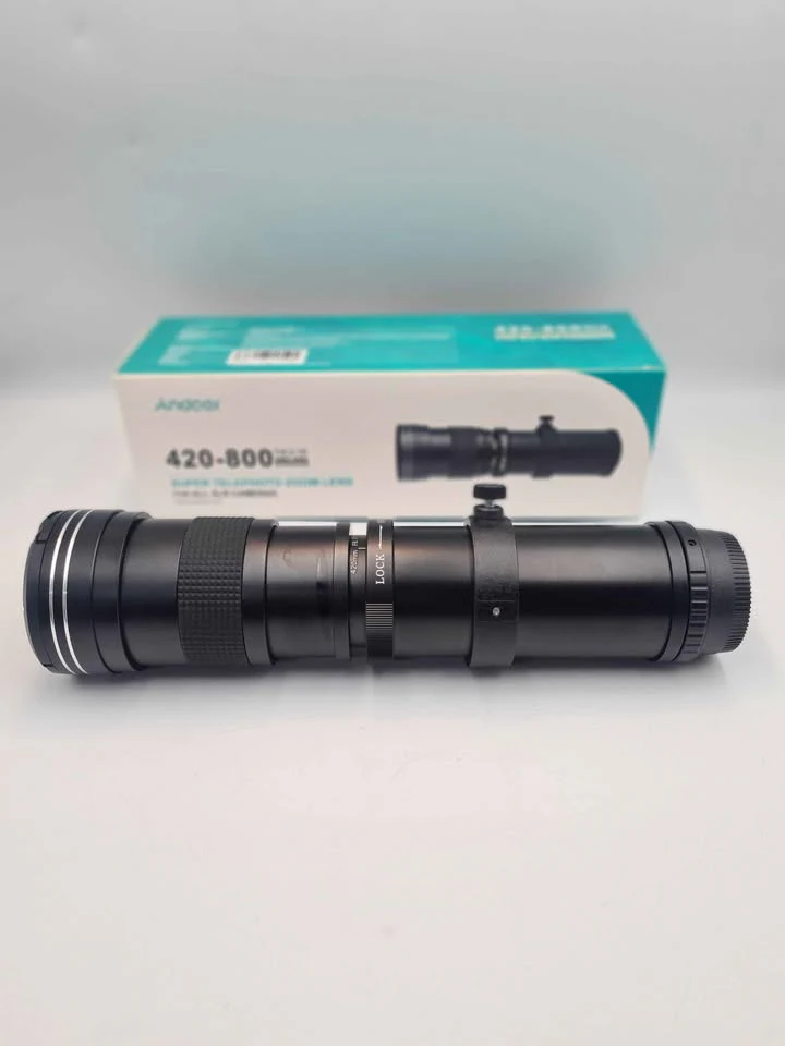 Andoer 420~800mm Super Telephoto Zoom Lens - Compatible W/ All SLR Cameras - Boxed