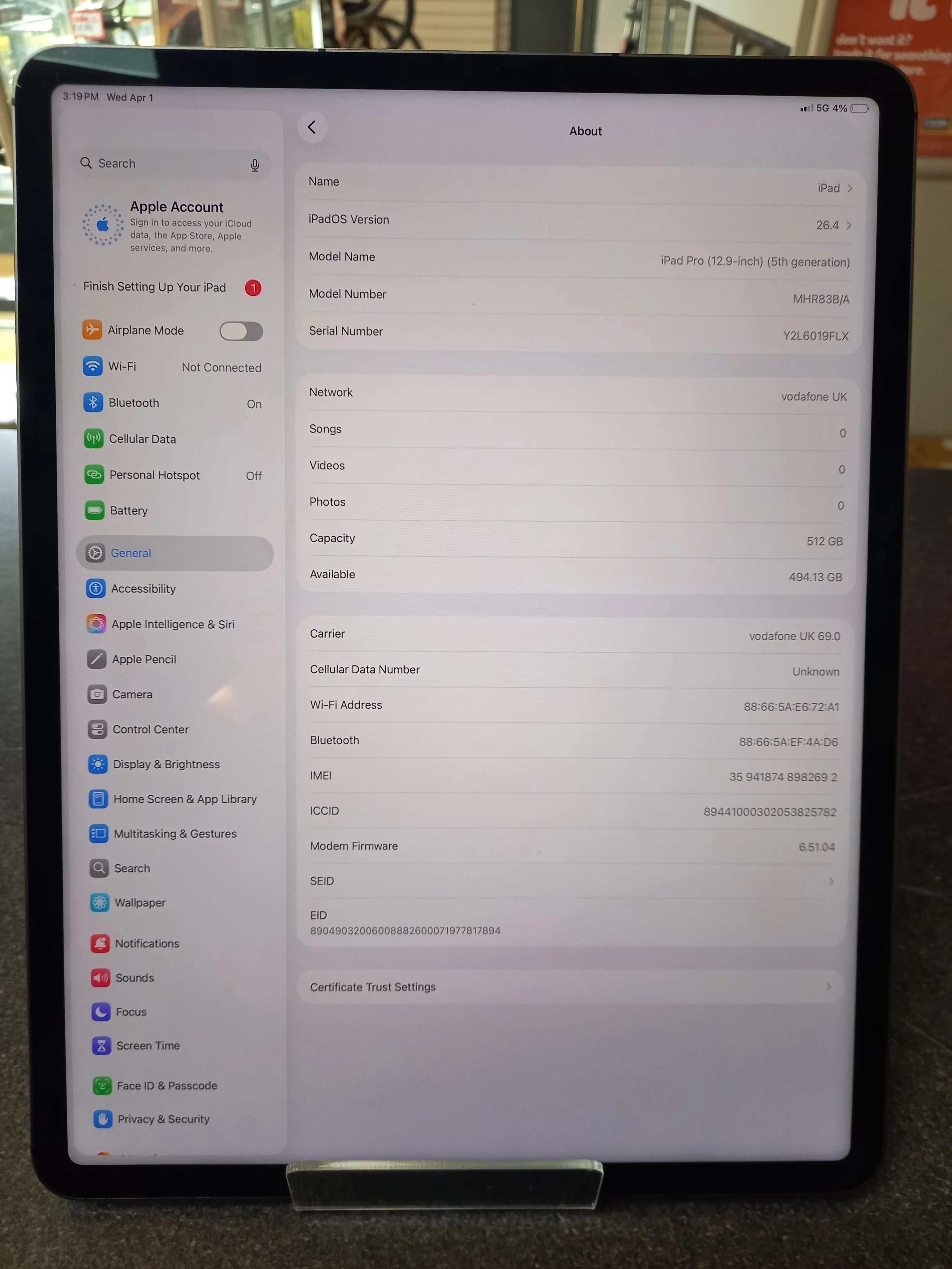 Apple iPad Pro Wi-Fi 12.9" 5th Gen (A2461) 512gb - Image 2