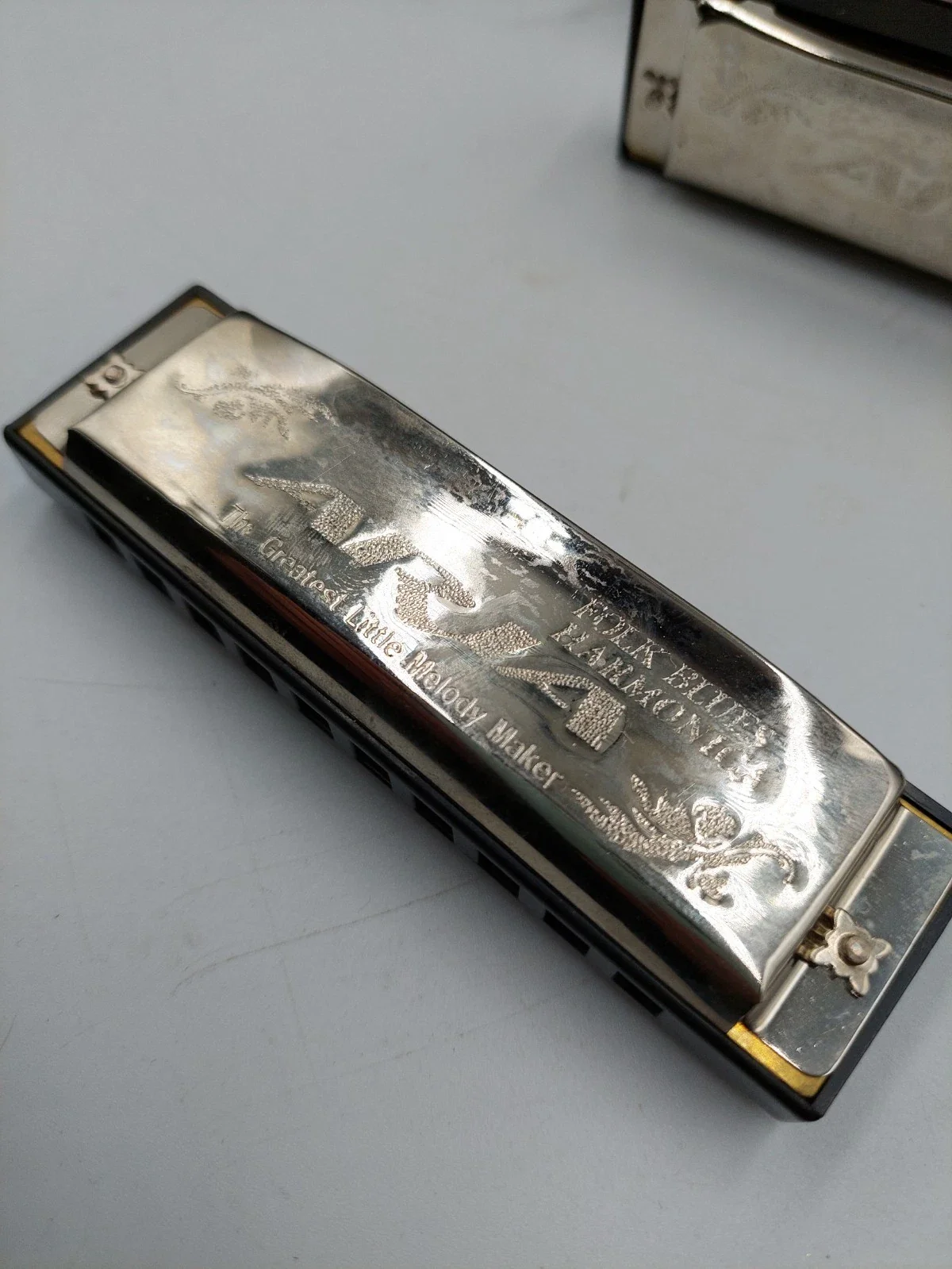 Aria Folk Blues 10-Hole Diatonic Silver Harmonicas Set of 12 - *Original Case* - Image 4