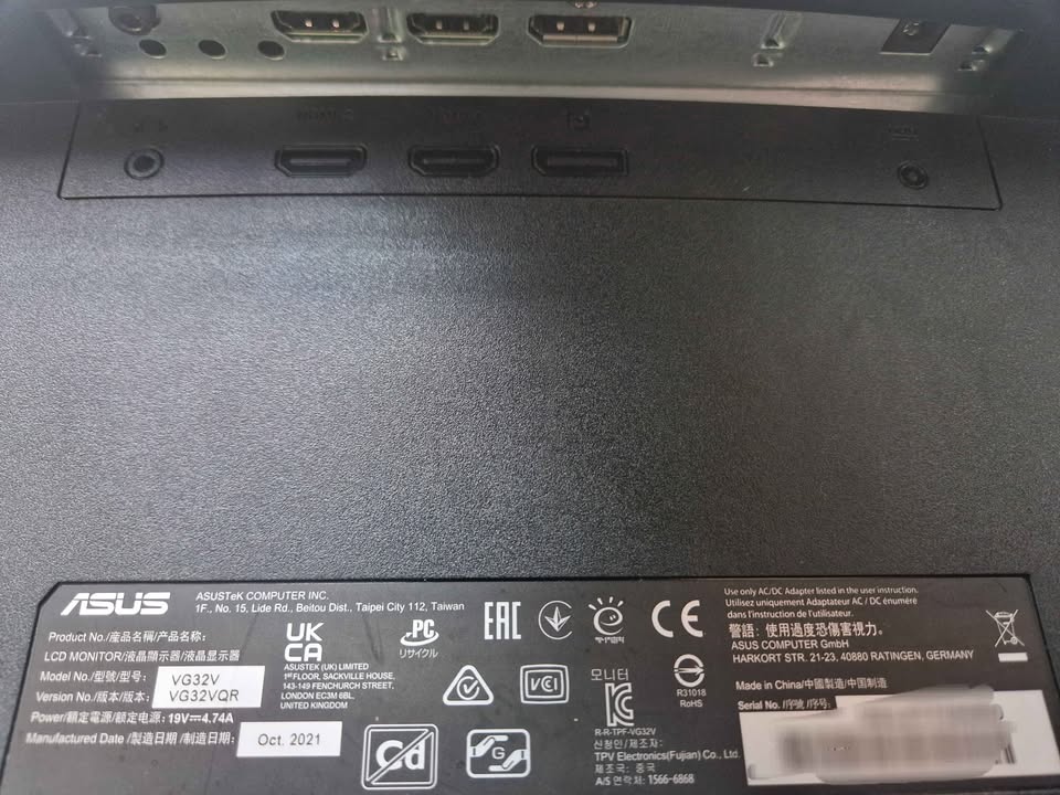 ASUS VG32VQ 31" TUF Gaming QHD Monitor, B (COLLECTION ONLY) - Image 3