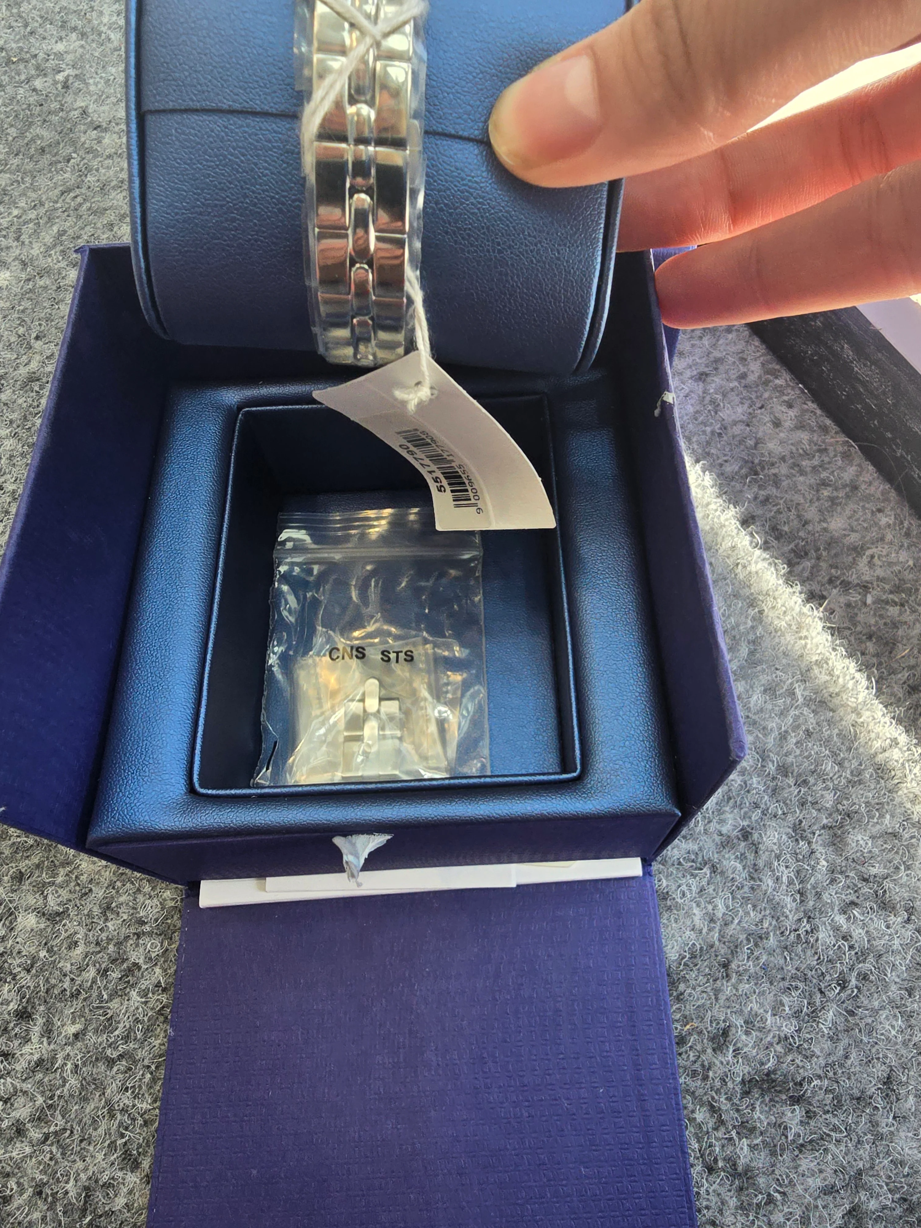 Authentic Swarovski Cosmopolitan Watch Swiss Made Blue Glitter Face - Image 3
