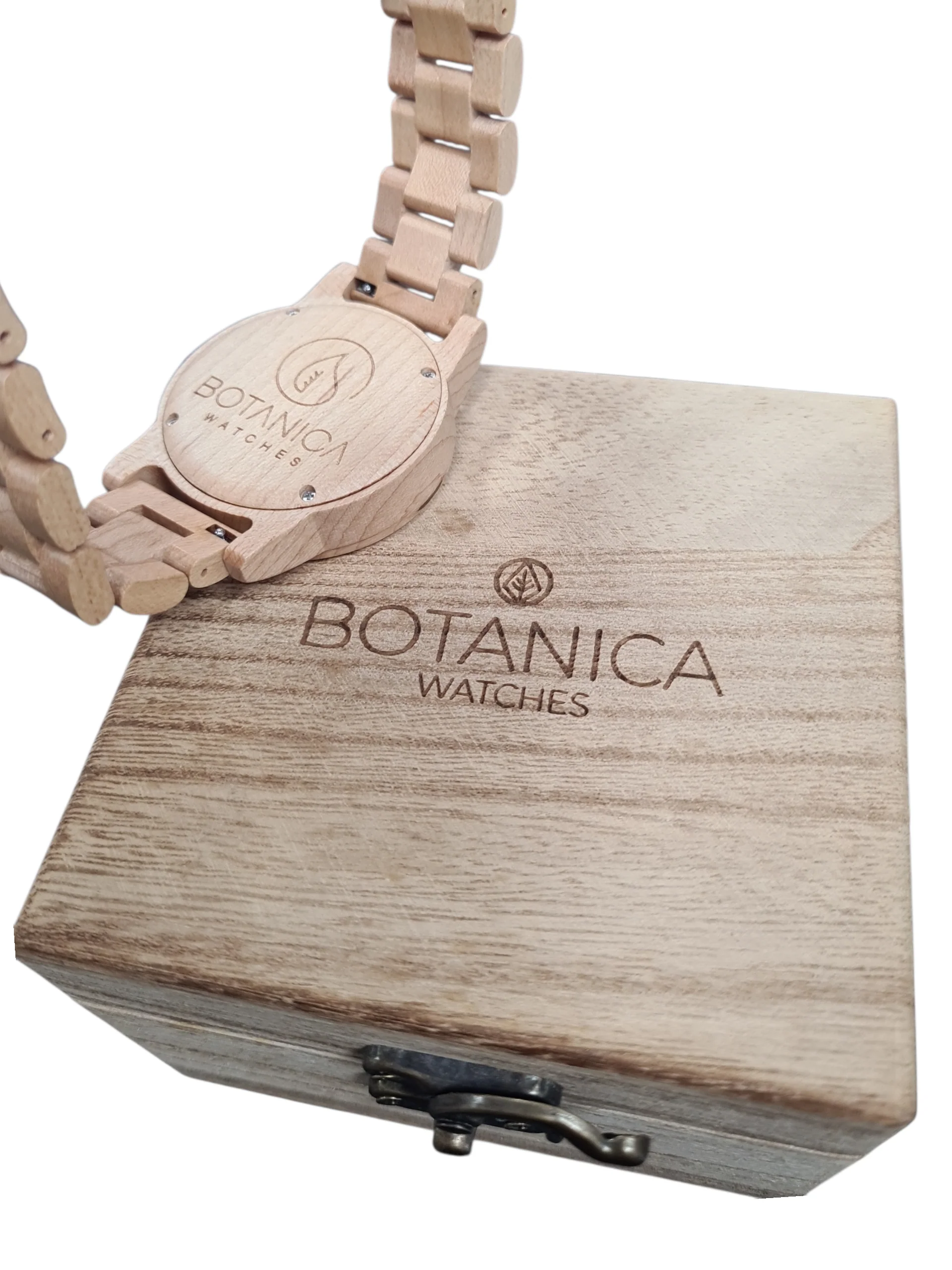 BOTANICA ALDER WOODLINK ZEBRANO, CHRONOGRAPH, QUARTZ, WOODEN MENS WATCH, IN ORGINAL BOX - Image 4