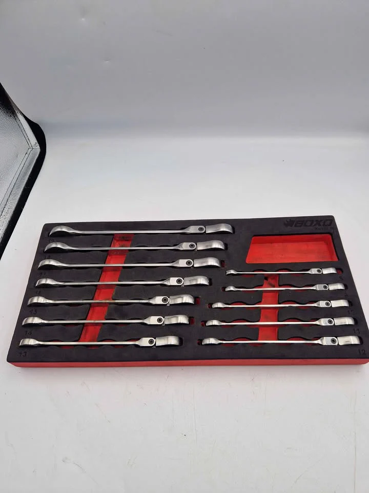 **DEAL** BOXO BX022-R2 12pc Flex-Head Ratcheting Spanner Set Metric EVA Foam Tray