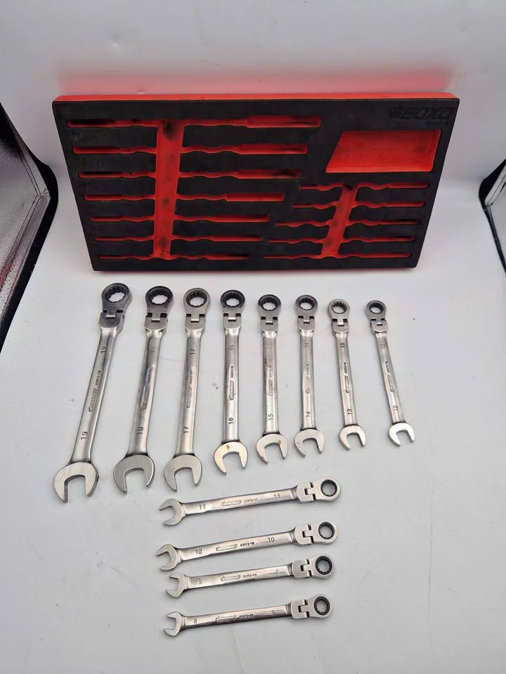 **DEAL** BOXO BX022-R2 12pc Flex-Head Ratcheting Spanner Set Metric EVA Foam Tray - Image 2