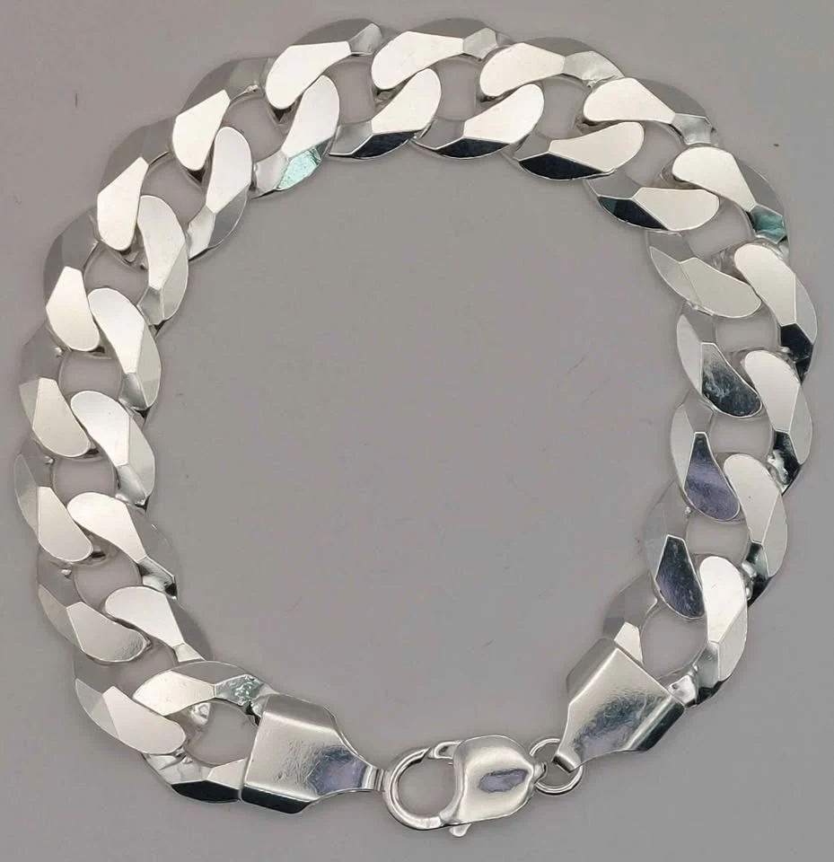 *BRAND NEW* 925 silver Curb Style Bracelet 47.28g 8.5" boxed hallmarked - Image 2