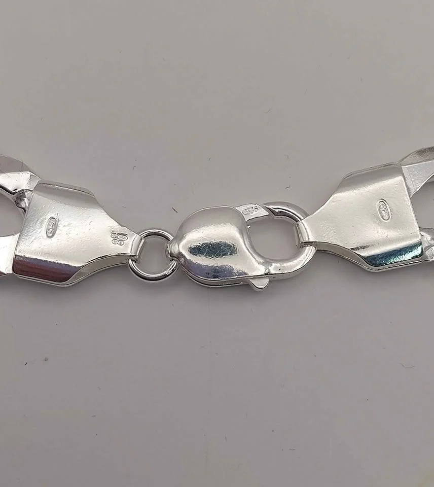 *BRAND NEW* 925 silver Curb Style Bracelet 47.28g 8.5" boxed hallmarked - Image 3