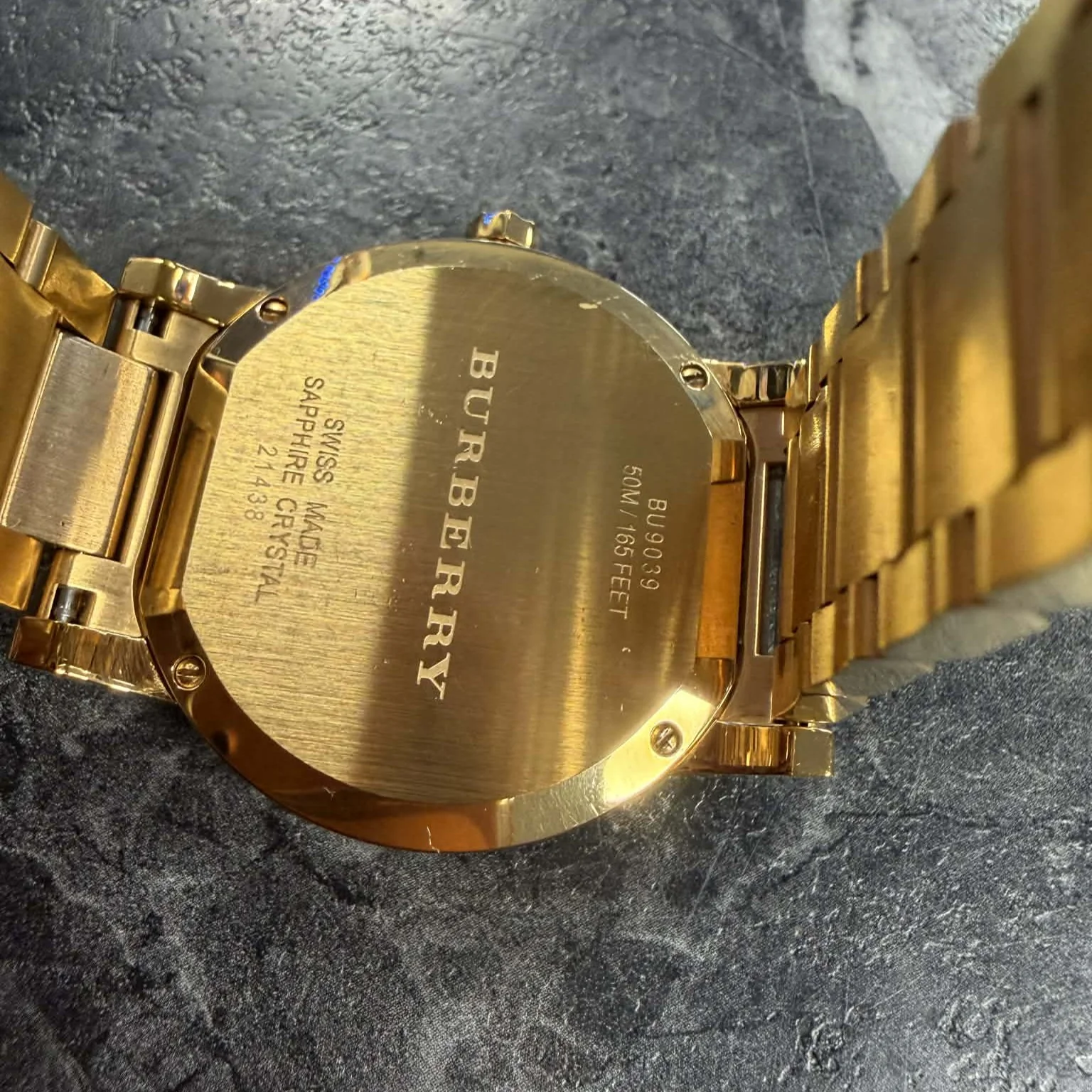 Burberry Unisex Watch The City 38mm Engraved Check Watch BU9039 - Image 4