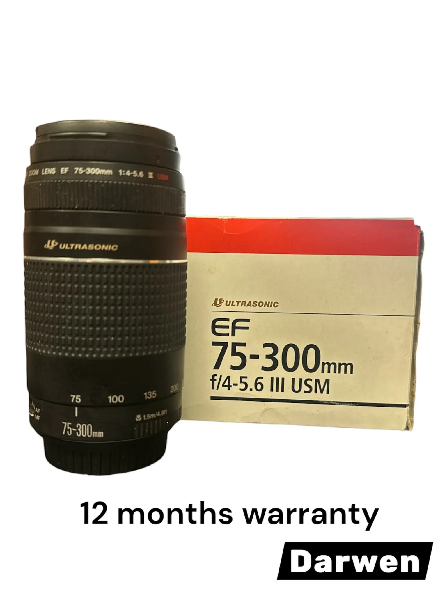 Canon EF 75-300mm f/4-5.6 III USM Telephoto Zoom Lens - boxed - Image 2